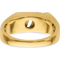 10K Yellow Gold Men's Band Mounting with Tapered Design - Polished Finish by 0