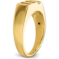 10K Yellow Gold Men's Band Mounting with Tapered Design - Polished Finish by 0