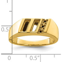 10K Yellow Gold Men's Band Mounting with Tapered Design - Polished Finish by 0