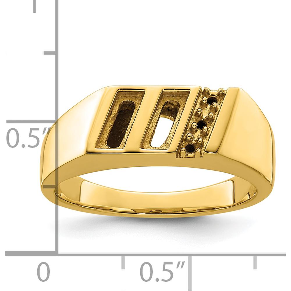 10K Yellow Gold Men's Band Mounting with Tapered Design - Polished Finish by 0