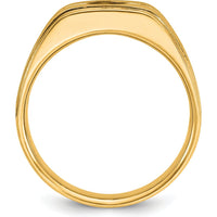 10K Yellow Gold Men's Band Ring with Round Diamond Accent - 0.10 Carats Diamond by IBGoodman