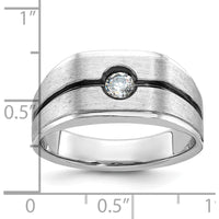 10K Yellow Gold Men's Band Ring with Round Diamond Accent - 0.10 Carats Diamond by IBGoodman