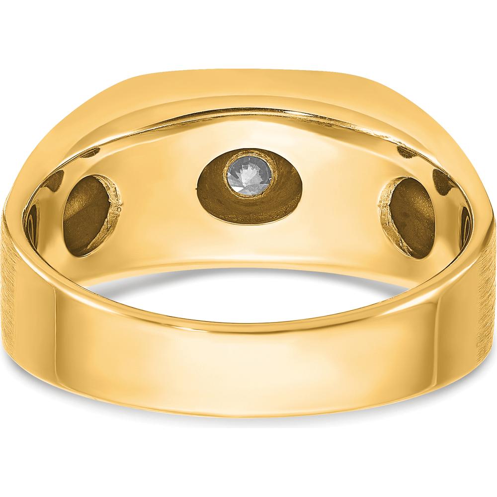 10K Yellow Gold Men's Band Ring with Round Diamond Accent - 0.10 Carats Diamond by IBGoodman