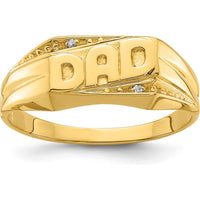 10K Yellow Gold Men's Band Ring with Round Faceted Diamonds - 0.008 Carat Total Diamond Weight