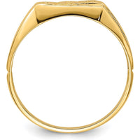 10K Yellow Gold Men's Band Ring with Round Faceted Diamonds - 0.008 Carat Total Diamond Weight