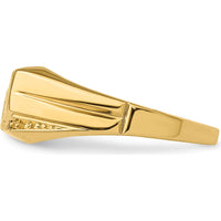 10K Yellow Gold Men's Band Ring with Round Faceted Diamonds - 0.008 Carat Total Diamond Weight