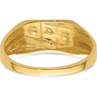 10K Yellow Gold Men's Band Ring with Round Faceted Diamonds - 0.008 Carat Total Diamond Weight