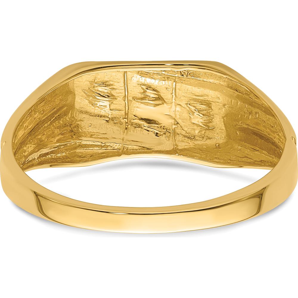 10K Yellow Gold Men's Band Ring with Round Faceted Diamonds - 0.008 Carat Total Diamond Weight