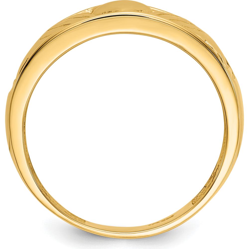 10K Yellow Gold Men's Claddagh Band with Polished Finish - 24mm Width