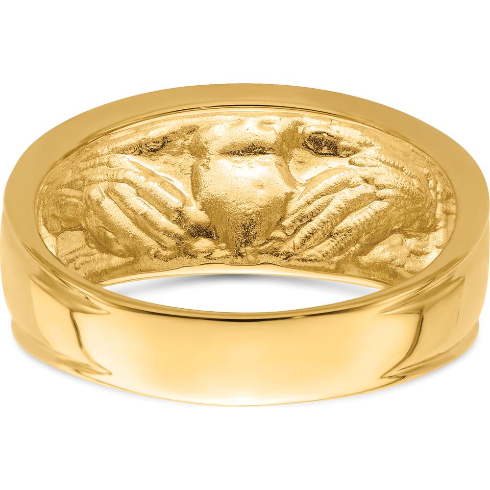 10K Yellow Gold Men's Claddagh Band with Polished Finish - 24mm Width