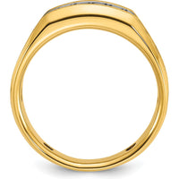 10K Yellow Gold Men's Diamond 5-Stone Grooved Band Ring with Black Rhodium Detail - 0.25 Carats Total Diamond Weight by IBGoodman