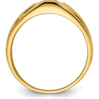 10K Yellow Gold Men's Diamond and Onyx Ring Mounting with Tapered Band Design