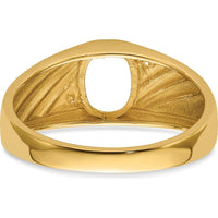 10K Yellow Gold Men's Diamond and Onyx Ring Mounting with Tapered Band Design