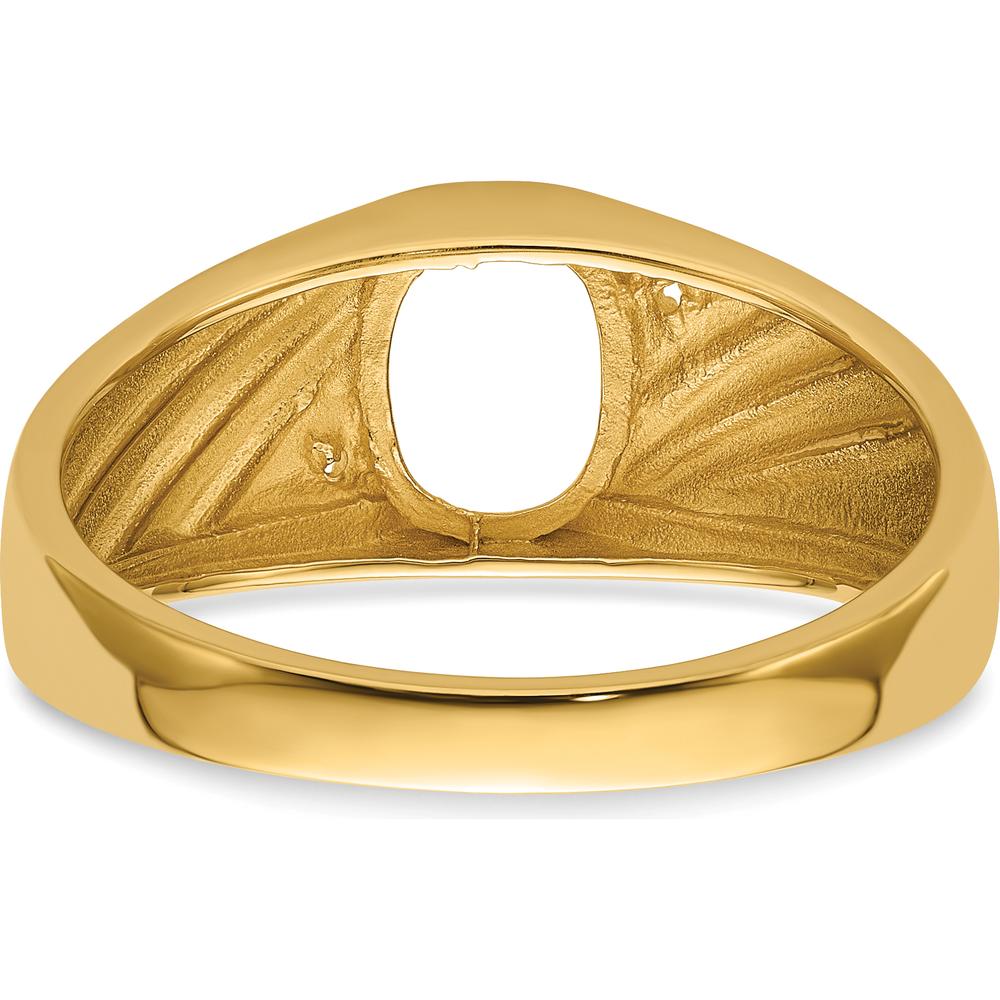 10K Yellow Gold Men's Diamond and Onyx Ring Mounting with Tapered Band Design