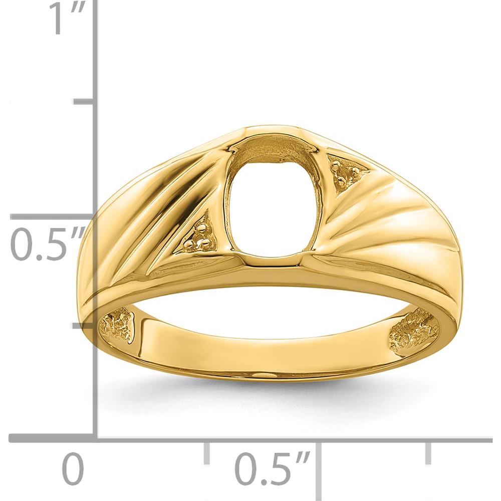 10K Yellow Gold Men's Diamond and Onyx Ring Mounting with Tapered Band Design