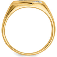 10K Yellow Gold Men's Diamond Band Ring with 5 Round Diamonds - 0.25 Carat Total Diamond Weight by 0