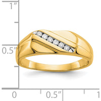 10K Yellow Gold Men's Diamond Band Ring with 5 Round Diamonds - 0.25 Carat Total Diamond Weight by 0
