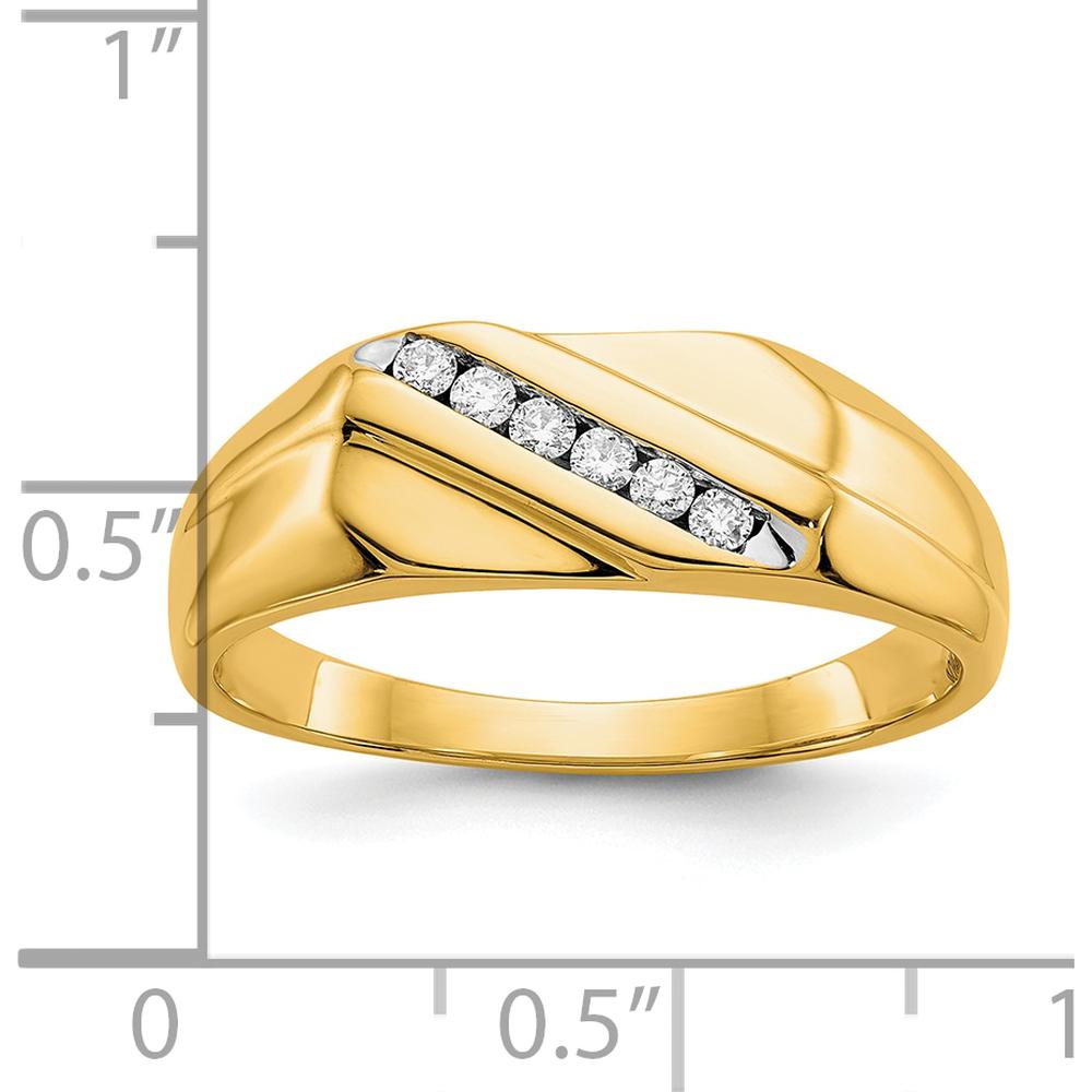 10K Yellow Gold Men's Diamond Band Ring with 5 Round Diamonds - 0.25 Carat Total Diamond Weight by 0