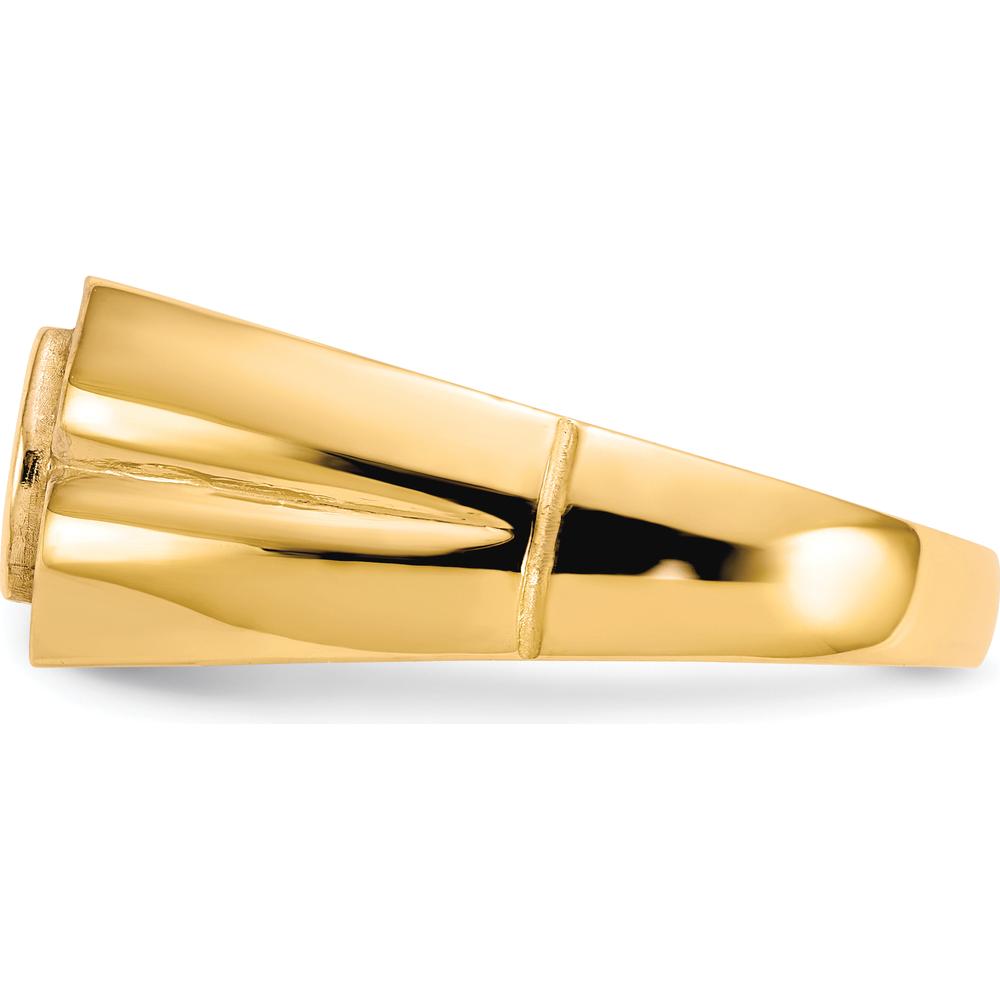 10K Yellow Gold Men's Diamond DAD Ring with Faceted Round Diamonds - 0.007 Carat Total Diamond Weight