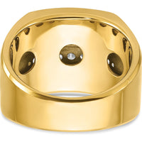 10K Yellow Gold Men's Diamond Ring with 4-Row Channel Set A Quality Diamonds - 1.2 Carats Total Diamond Weight by IBGoodman