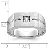 10K Yellow Gold Men's Diamond Ring with Satin and Polished Finish - 0.25 Carats Square Diamond by IBGoodman