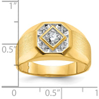 10K Yellow Gold Men's Fancy Diamond Ring with Milgrain Detail and Diamond Accents - 0.25 Carats Total Diamond Weight by IBGoodman