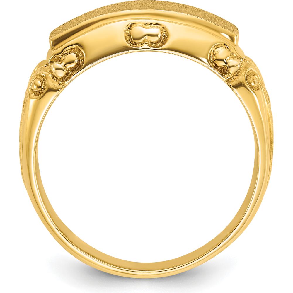 10K Yellow Gold Men's Fancy Ring Mounting with Heart Motifs - Personalized Engravable Design by IBGoodman