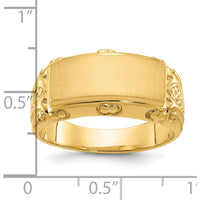 10K Yellow Gold Men's Fancy Ring Mounting with Heart Motifs - Personalized Engravable Design by IBGoodman