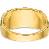 10K Yellow Gold Men's Fancy Ring Mounting with Heart Motifs - Personalized Engravable Design by IBGoodman