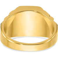 10K Yellow Gold Men's Fancy Ring with Polished Finish and Ornate Side Detailing by IBGoodman
