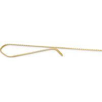 10K Yellow Gold Men's Grooved Engravable Tie Bar - 50mm Length, Polished Finish