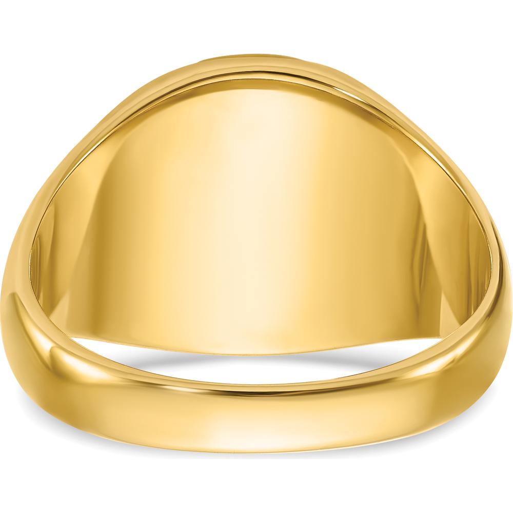 10K Yellow Gold Men's Masonic Ring with Lab Created Cushion Ruby and Blue Enamel - 12x10 mm by IBGoodman