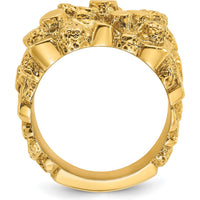 10K Yellow Gold Men's Nugget Ring - Polished Finish and Rugged Design by IBGoodman