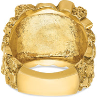 10K Yellow Gold Men's Nugget Ring - Polished Finish and Rugged Design by IBGoodman
