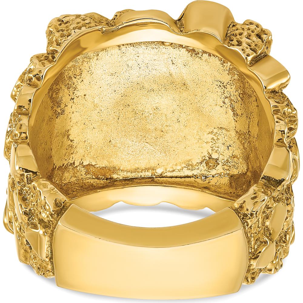 10K Yellow Gold Men's Nugget Ring - Polished Finish and Rugged Design by IBGoodman