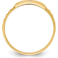 10K Yellow Gold Men's Our Lady of Guadalupe Ring with Rhodium Accent