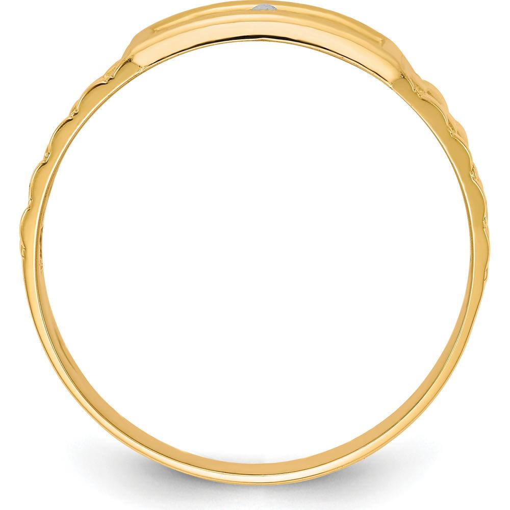 10K Yellow Gold Men's Our Lady of Guadalupe Ring with Rhodium Accent
