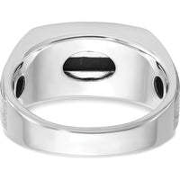 10K Yellow Gold Men's Polished and Satin Onyx Ring with 1/6 Carat A Quality Diamonds by IBGoodman