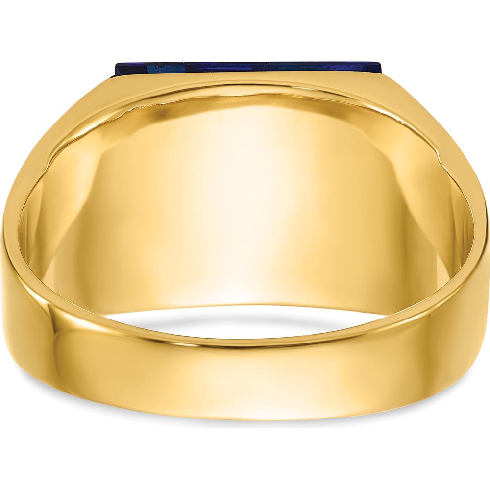 10K Yellow Gold Men's Polished and Textured Masonic Ring Mounting for 12x10mm Rectangular Stone