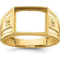 10K Yellow Gold Men's Polished Tapered Ring Mounting