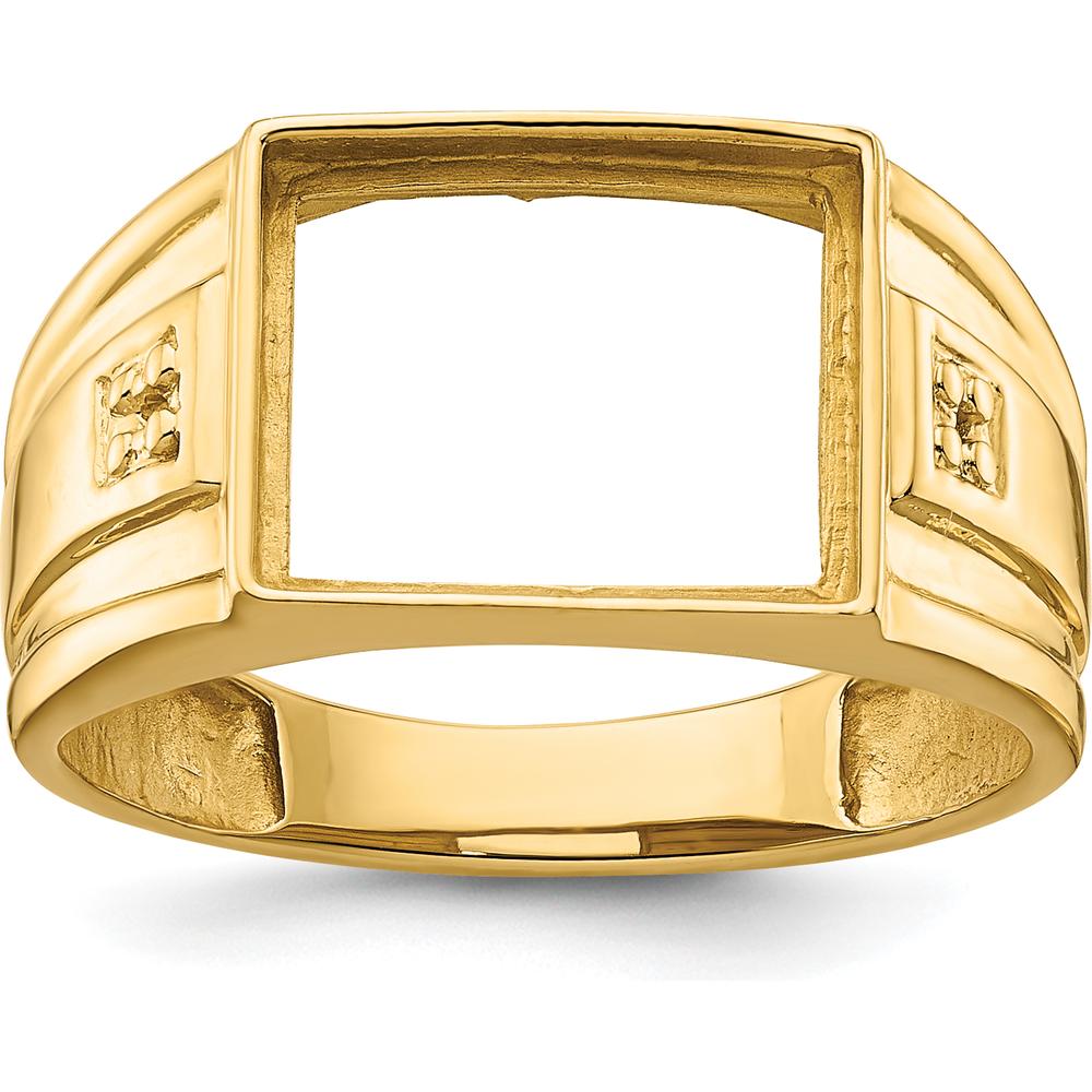 10K Yellow Gold Men's Polished Tapered Ring Mounting