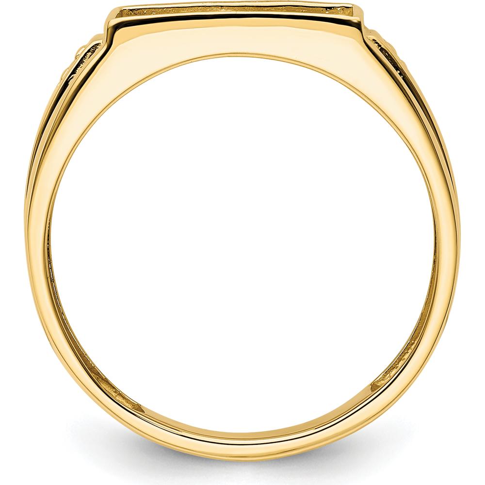 10K Yellow Gold Men's Polished Tapered Ring Mounting
