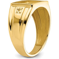 10K Yellow Gold Men's Polished Tapered Ring Mounting