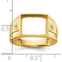 10K Yellow Gold Men's Polished Tapered Ring Mounting