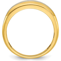 10K Yellow Gold Men's Polished Two-Row Diamond Ring with A Quality Diamonds - 3/4 Carats Total Diamond Weight by IBGoodman