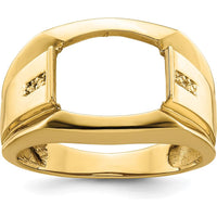 10K Yellow Gold Men's Ring Mounting - Polished Finish, Tapered Band