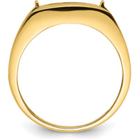 10K Yellow Gold Men's Ring Mounting - Polished Finish, Tapered Band