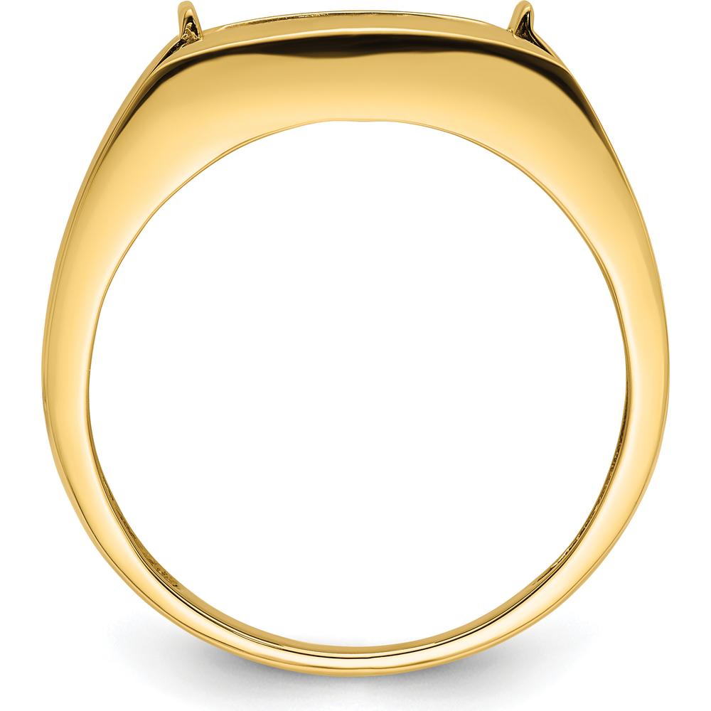10K Yellow Gold Men's Ring Mounting - Polished Finish, Tapered Band