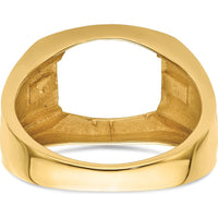 10K Yellow Gold Men's Ring Mounting - Polished Finish, Tapered Band