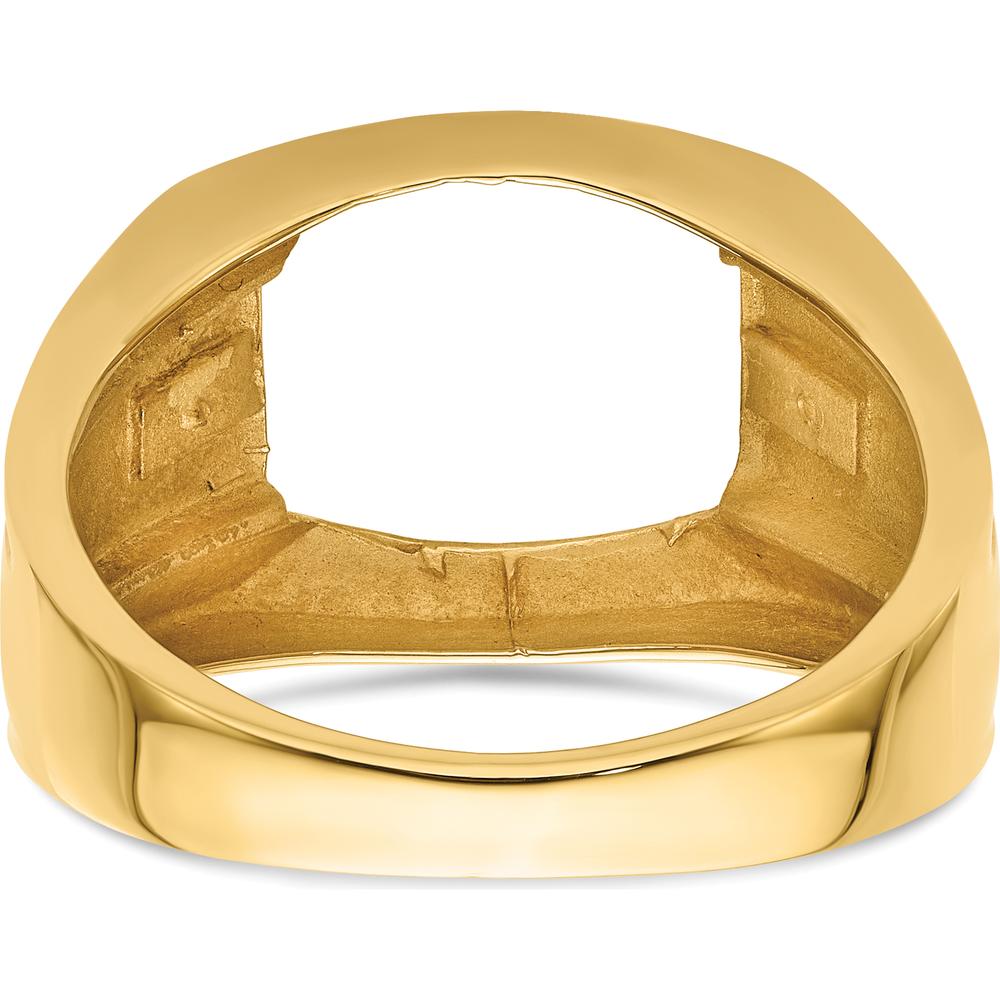 10K Yellow Gold Men's Ring Mounting - Polished Finish, Tapered Band